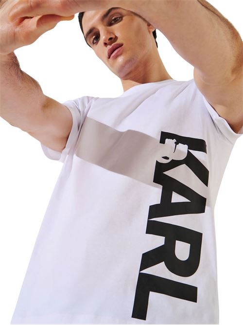 T-shirt uomo bianca in cotone Karl Lagerfeld | A2M46038100
